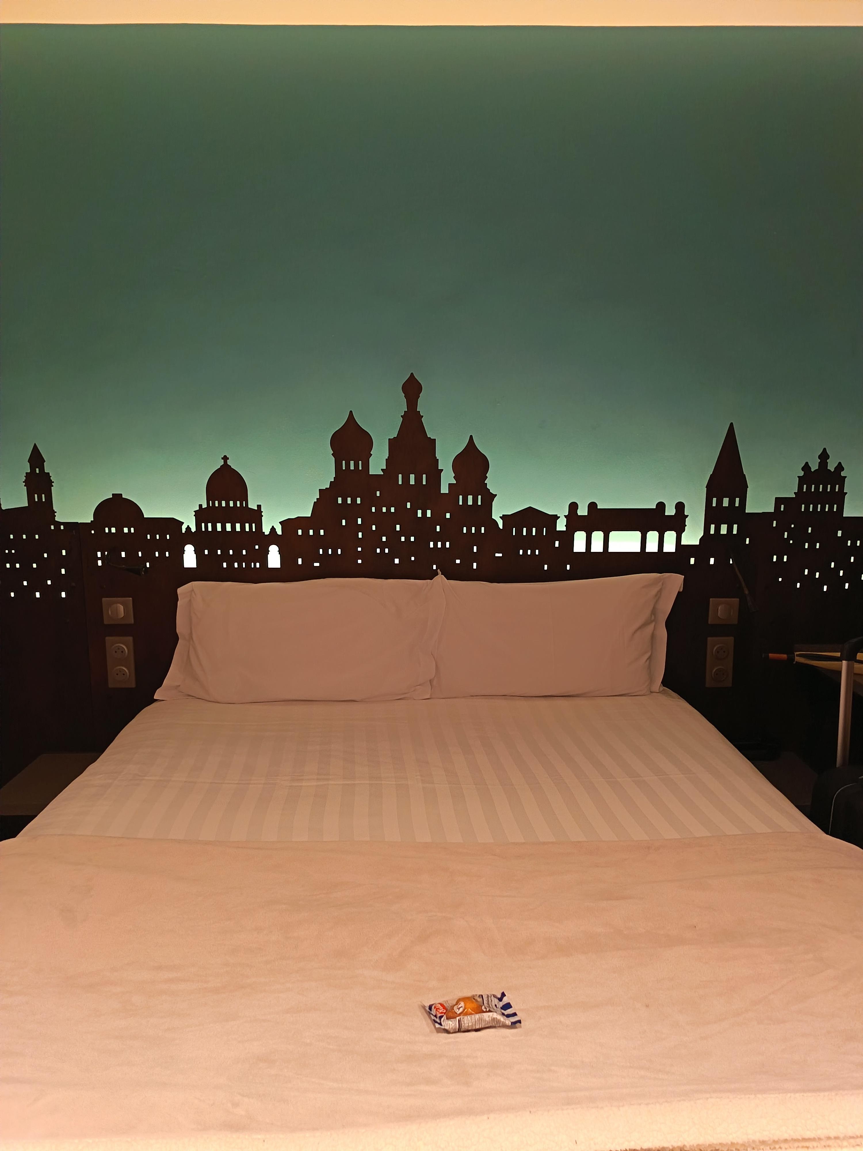 Very comfortable bed in a charming room.