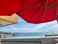 View from the pool chairs