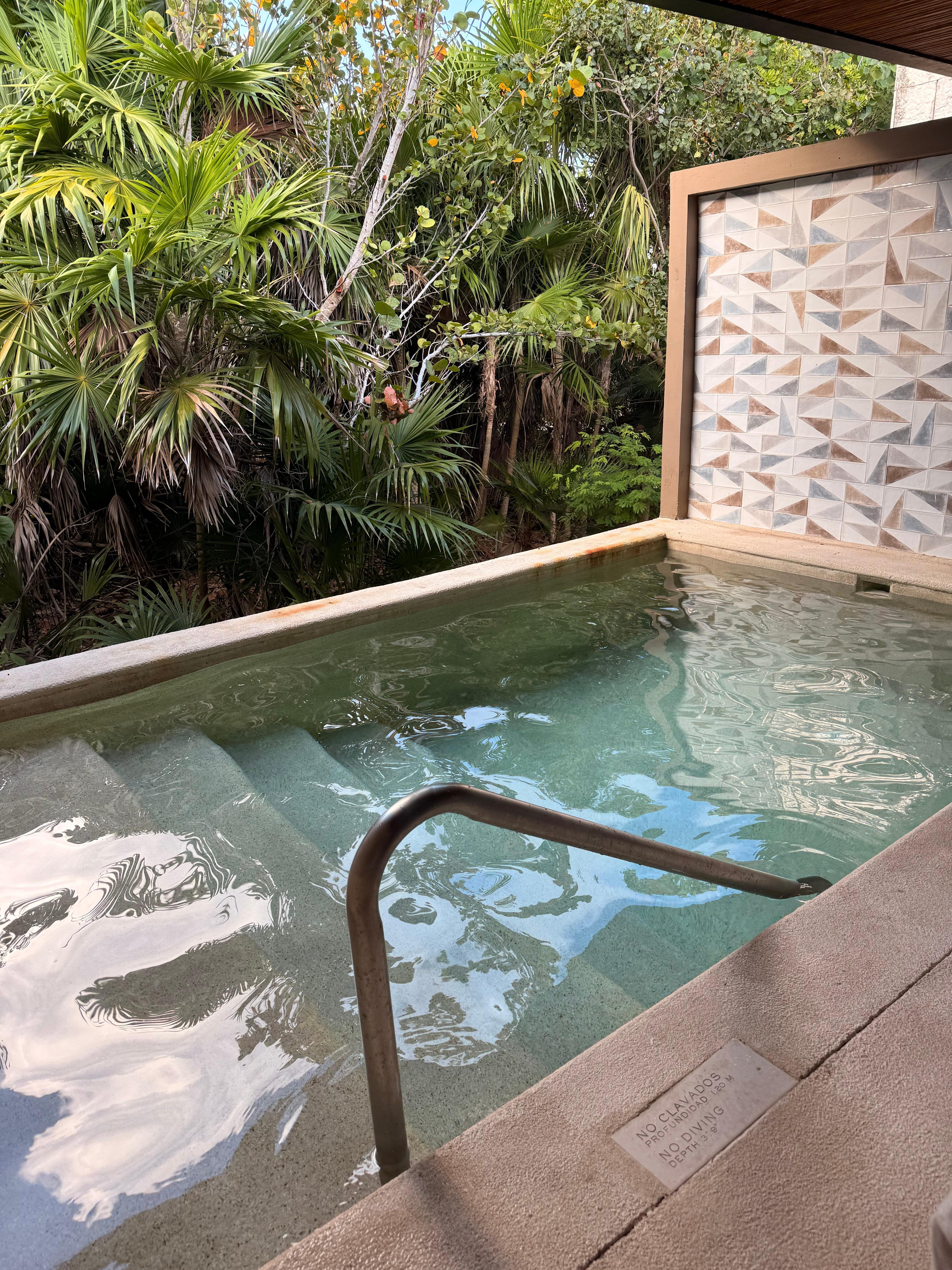 Our hot tub on the private patio of our suite 