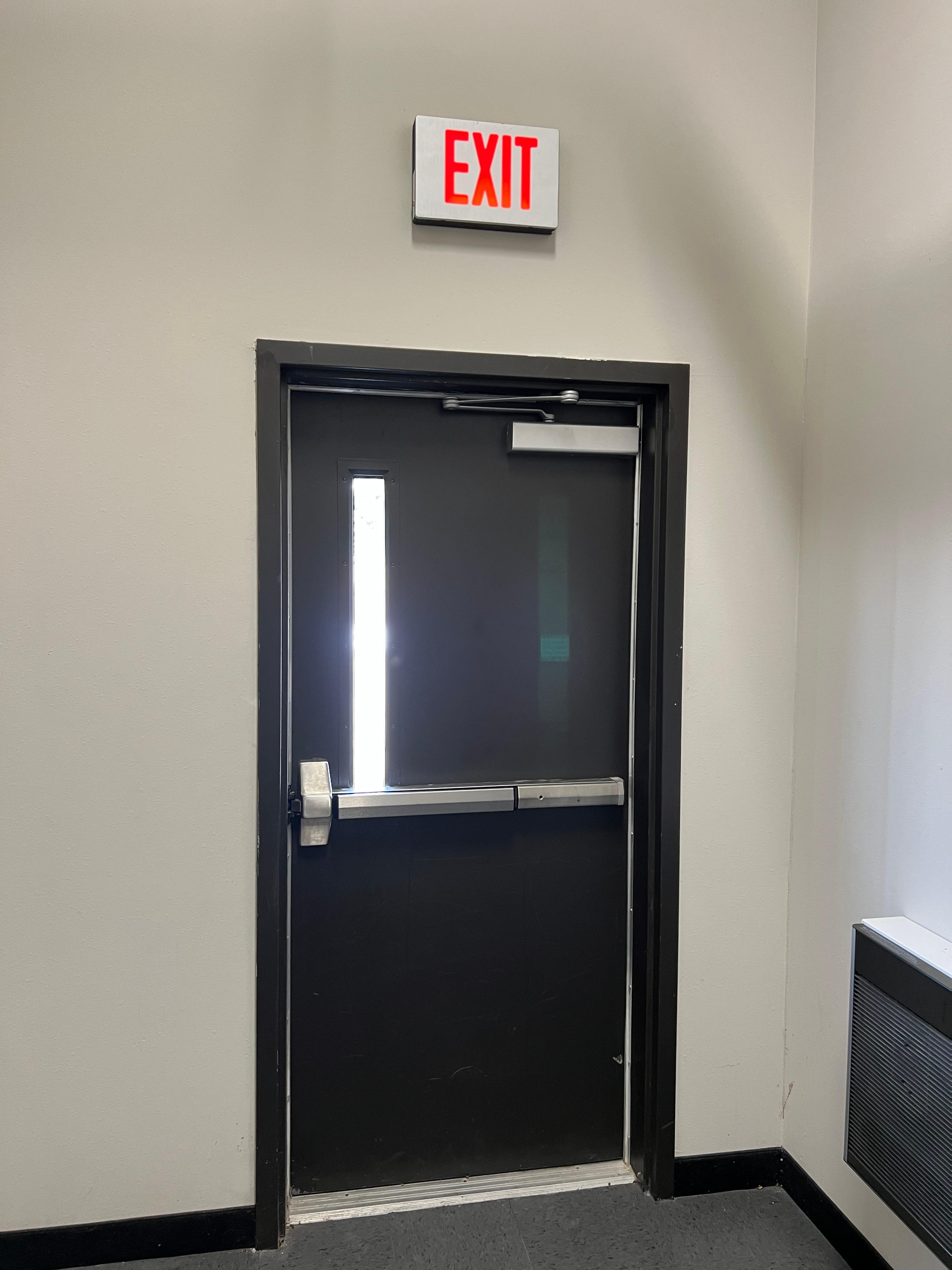 Inside the hotel it is posted EXIT