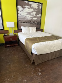 The floor was dirty, had a lot of footmarks