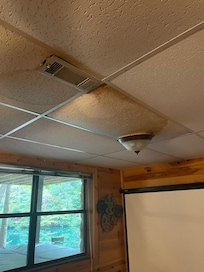 Ceiling in the basement in the theater area