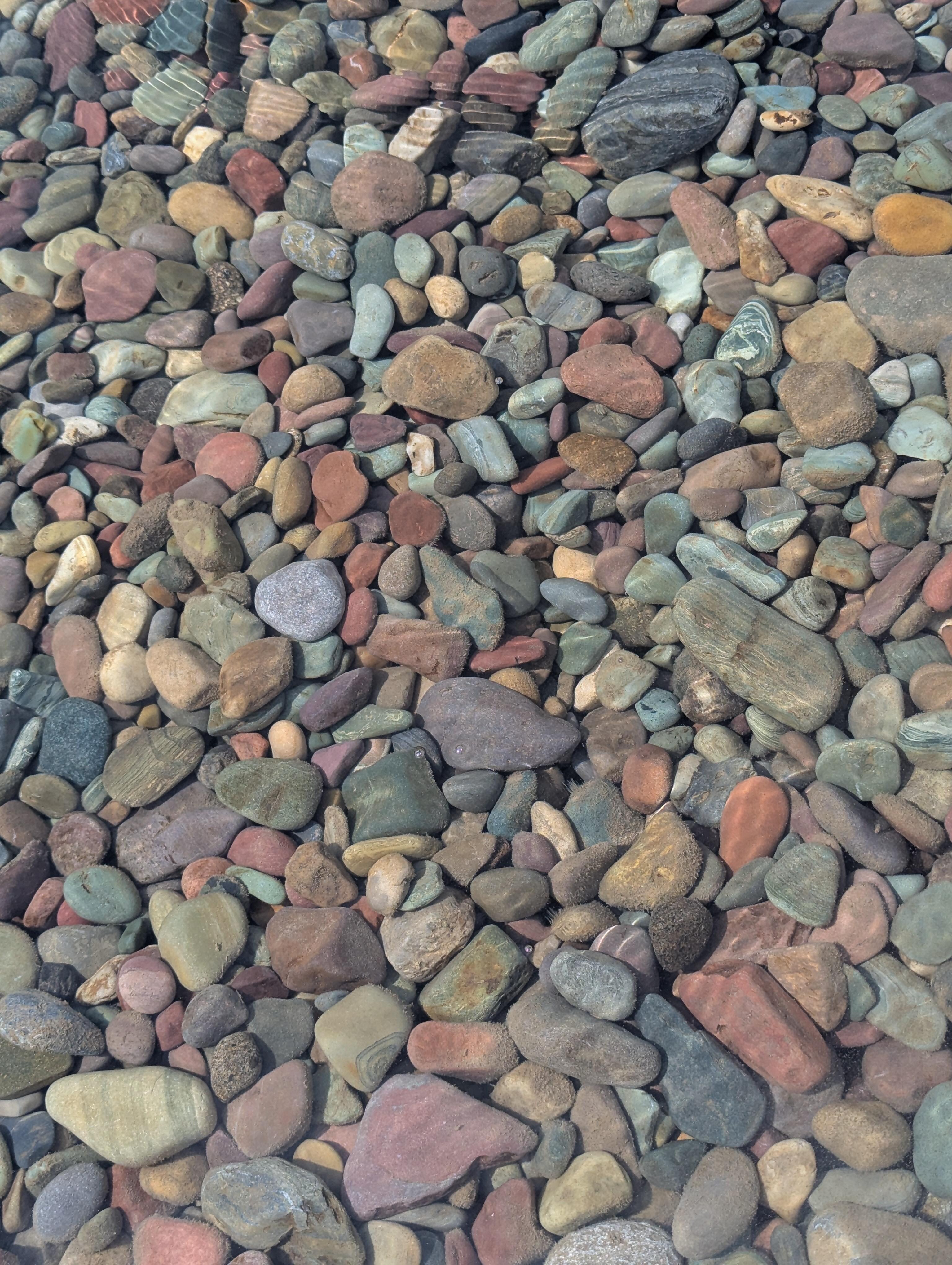 The rocks of Flathead River, I'm standing in the river