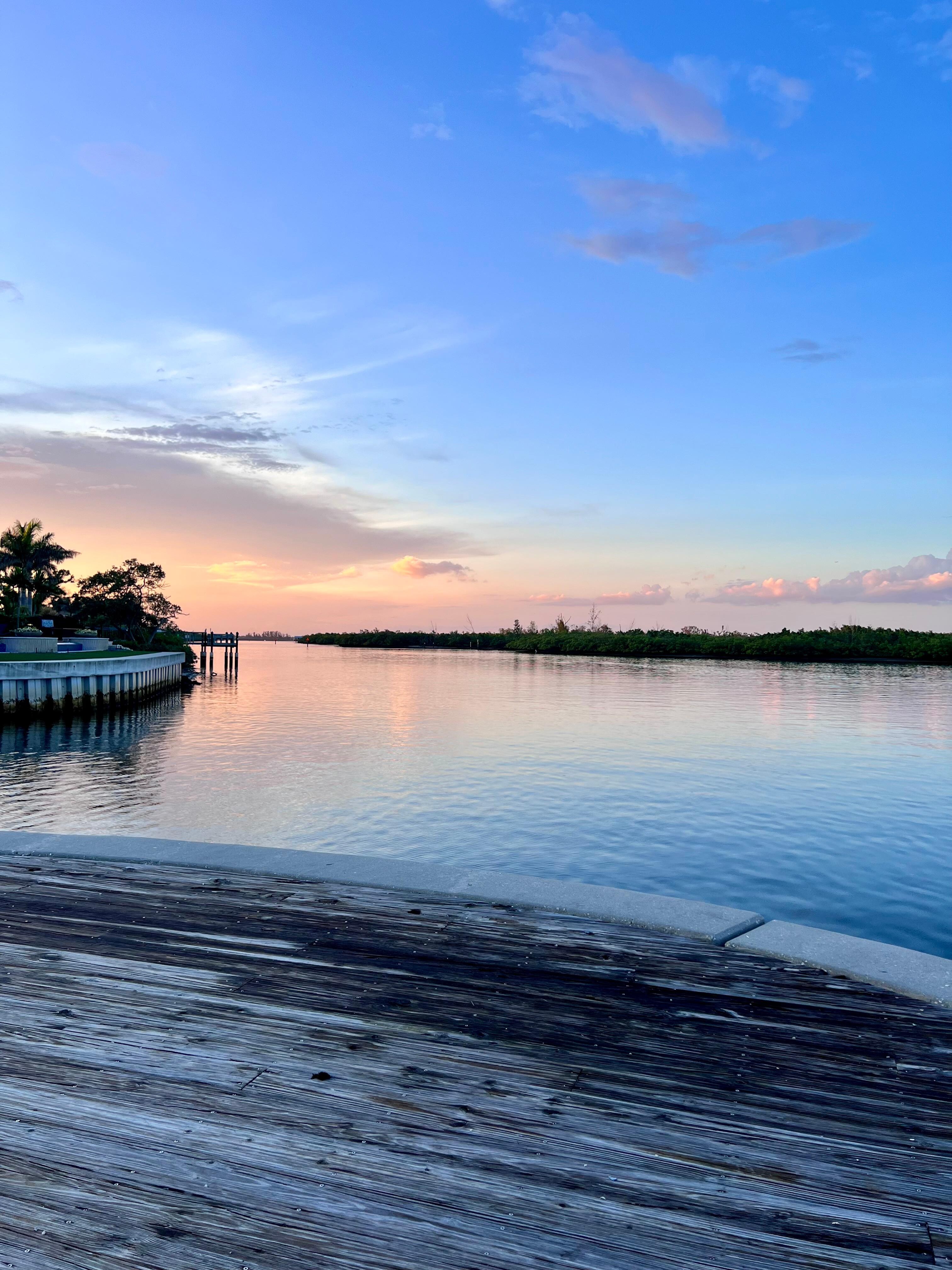 Beautiful sunset at the fishing area