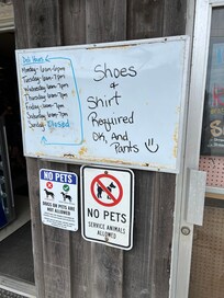 The local deli/grocery store has good pizza and a sense of humor