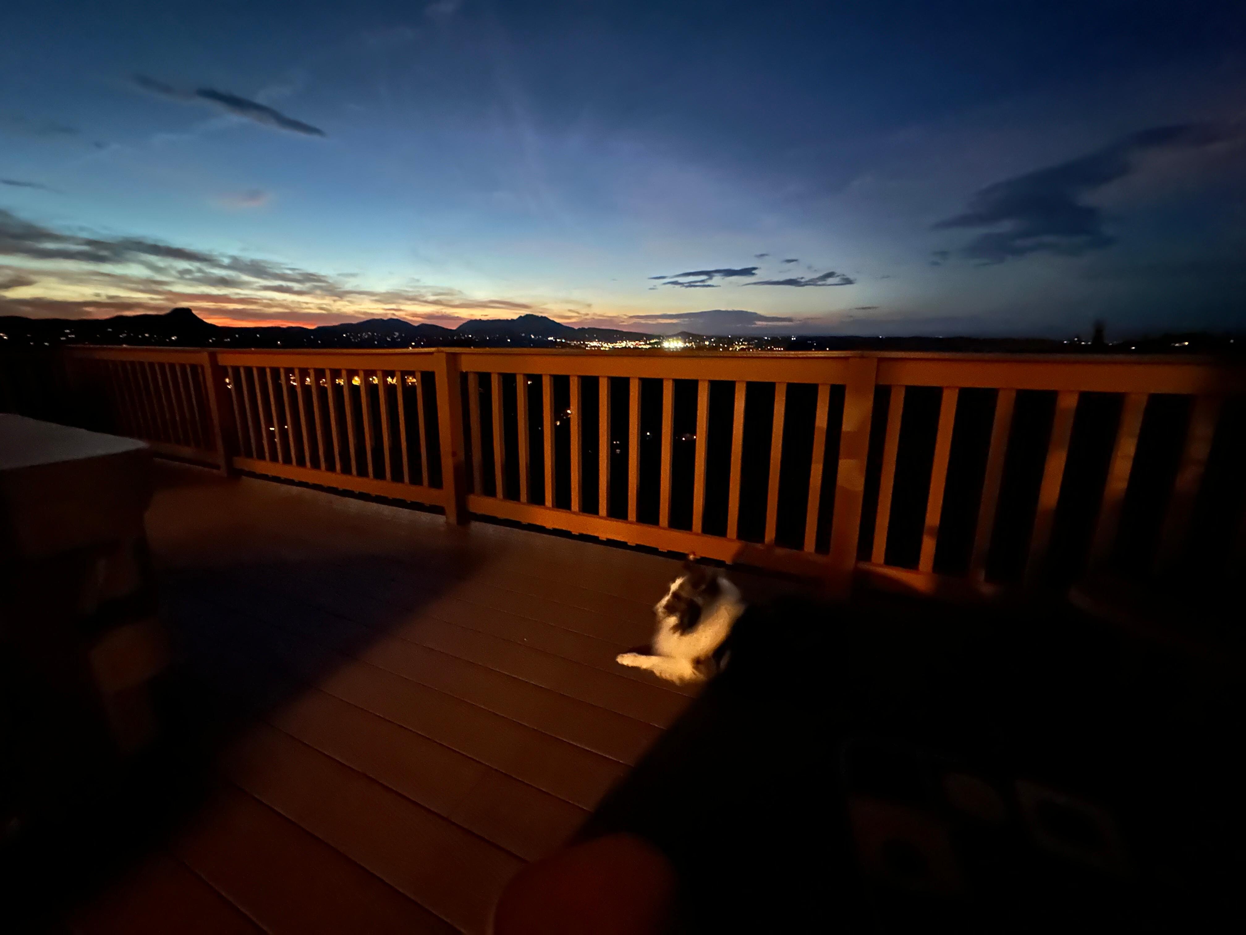 Sunset deck lounging