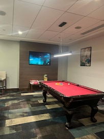 Great area to play with family and friends. Bonus points that they included board games!