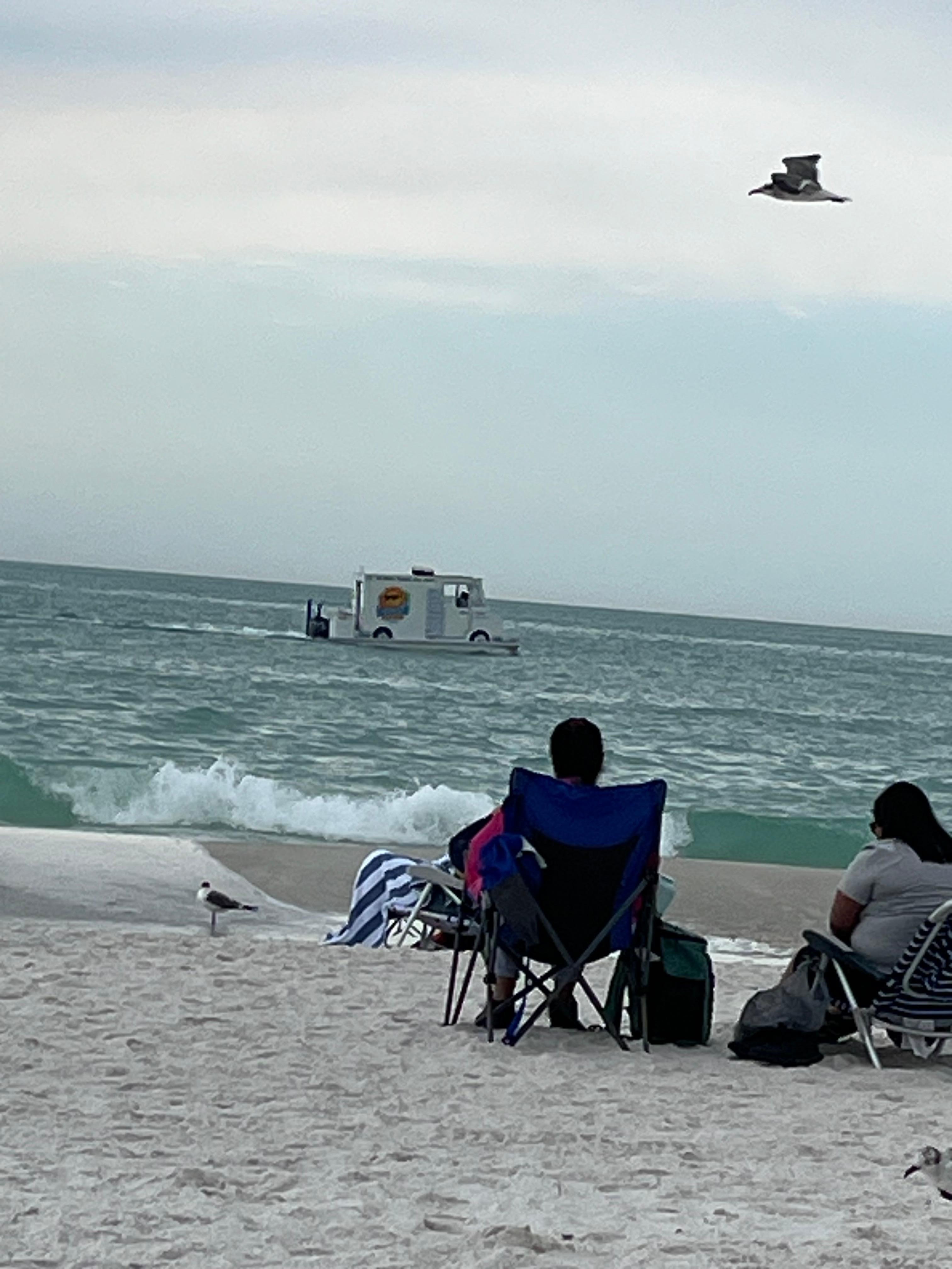 Floating ice cream truck