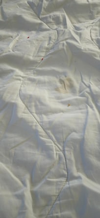 Stains on the pullout bedding.