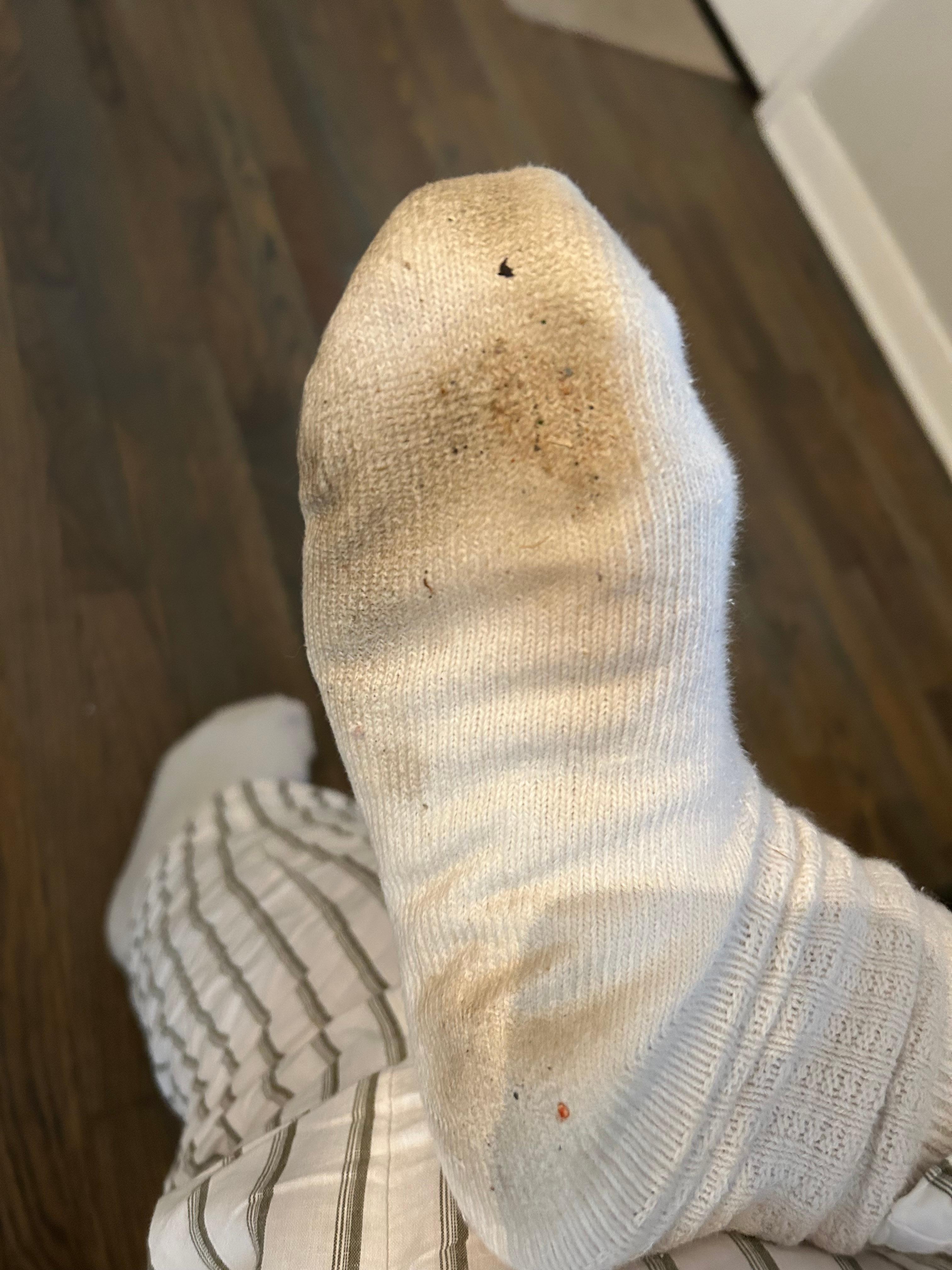 My new white socks from just walking on floors. 
