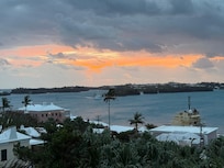 View from pool deck at sunrise