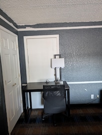Random door blocked with a desk