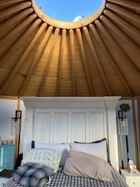 Inside the yurt
