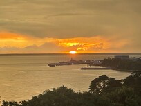 Watching the sun set from the balcony