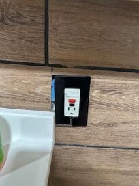 By bathroom sink.
Dangerous