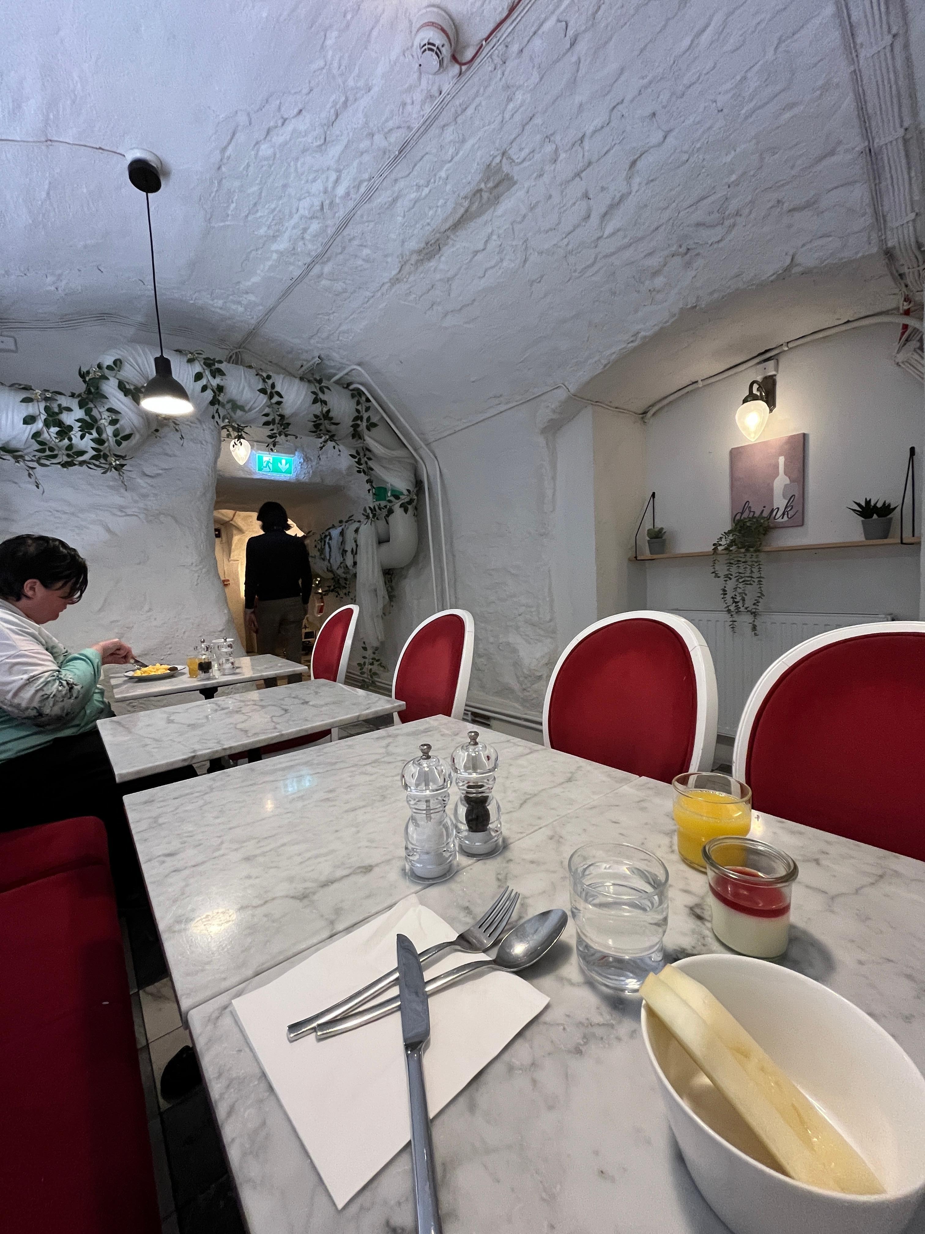 Breakfast room in basement was amazing as was the selection of food 