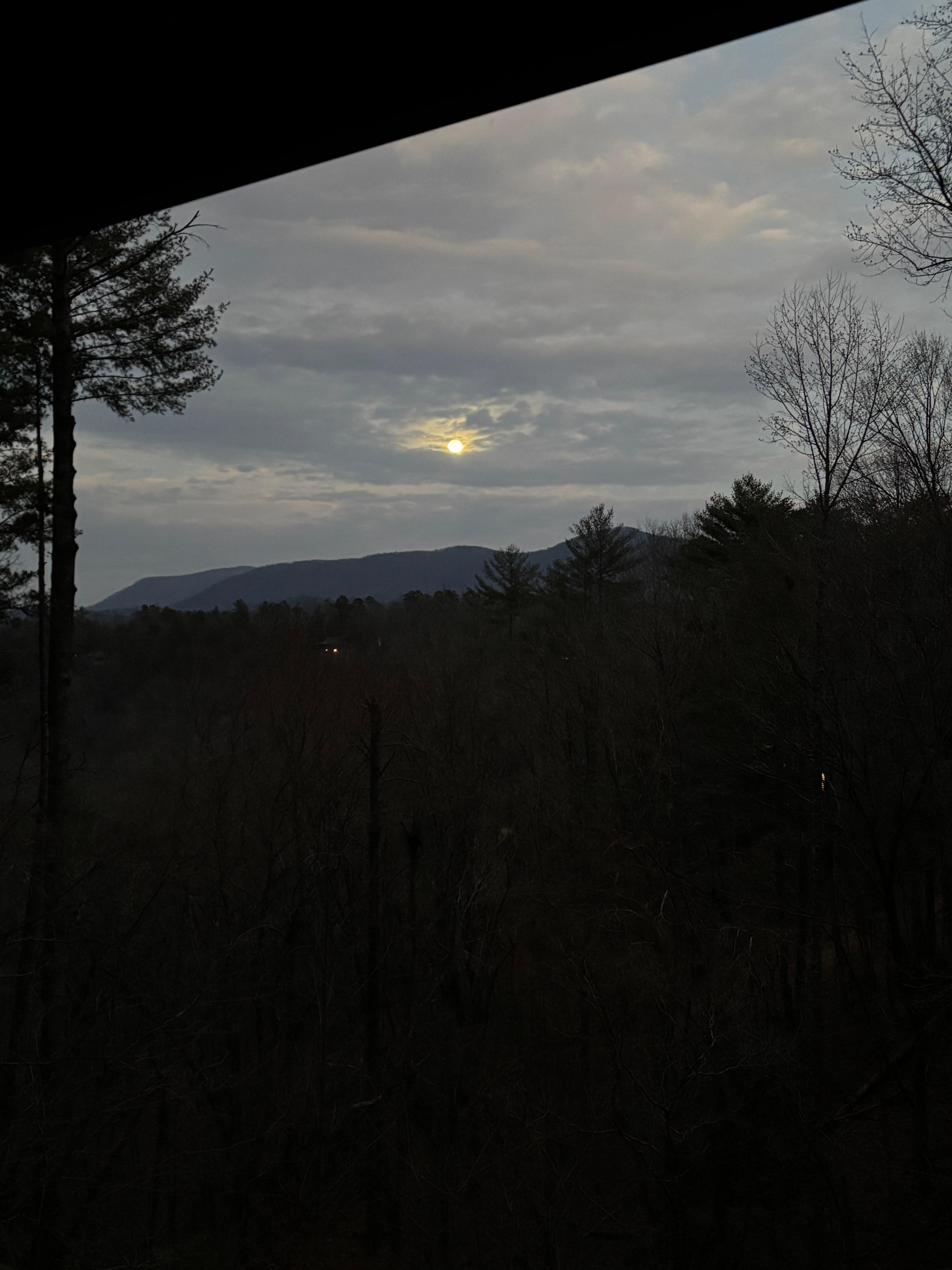 Evening view from the cabin.