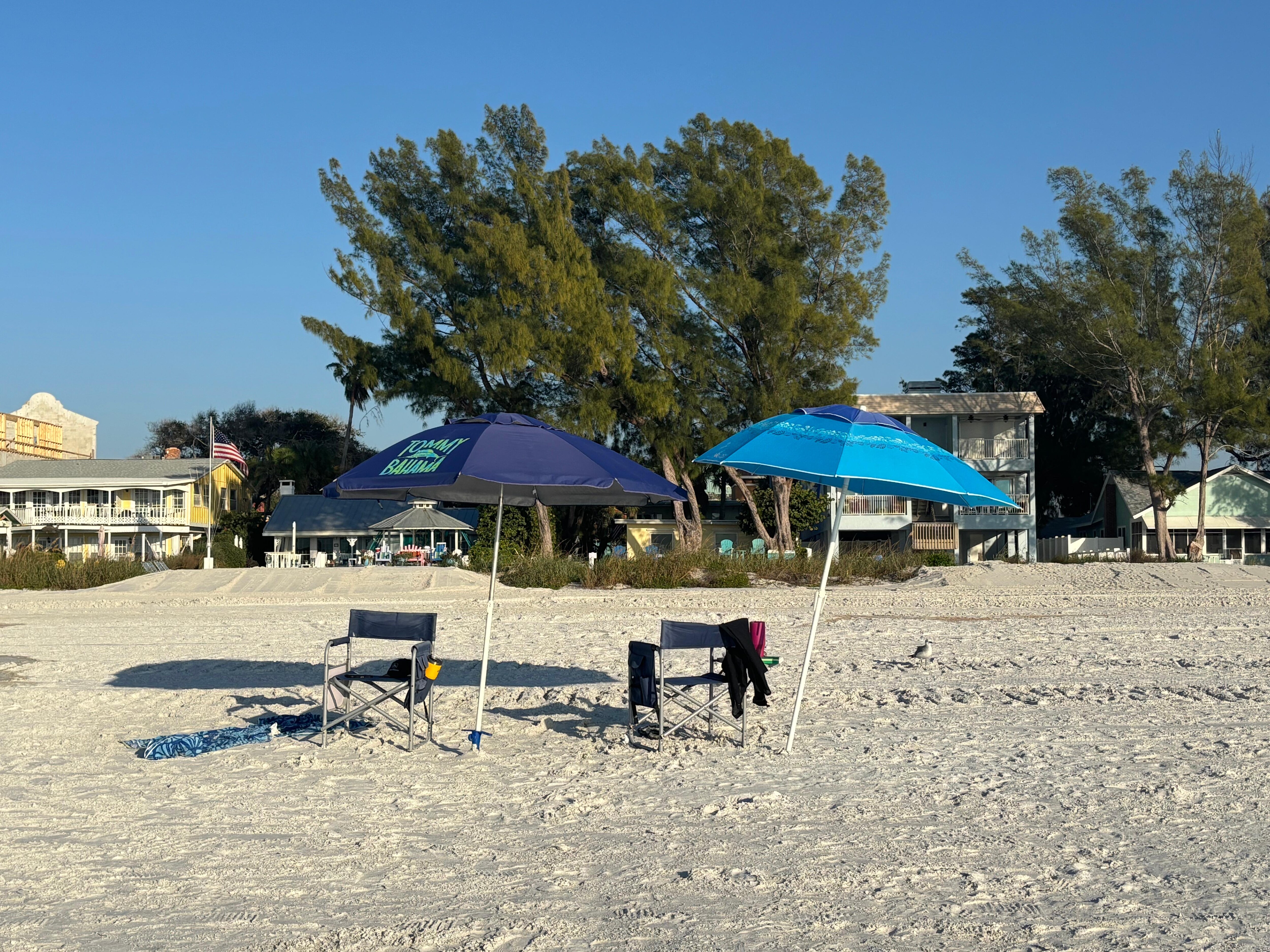 View of beach chairs looking towards property 