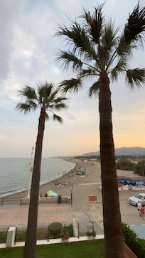 Night time view of beach