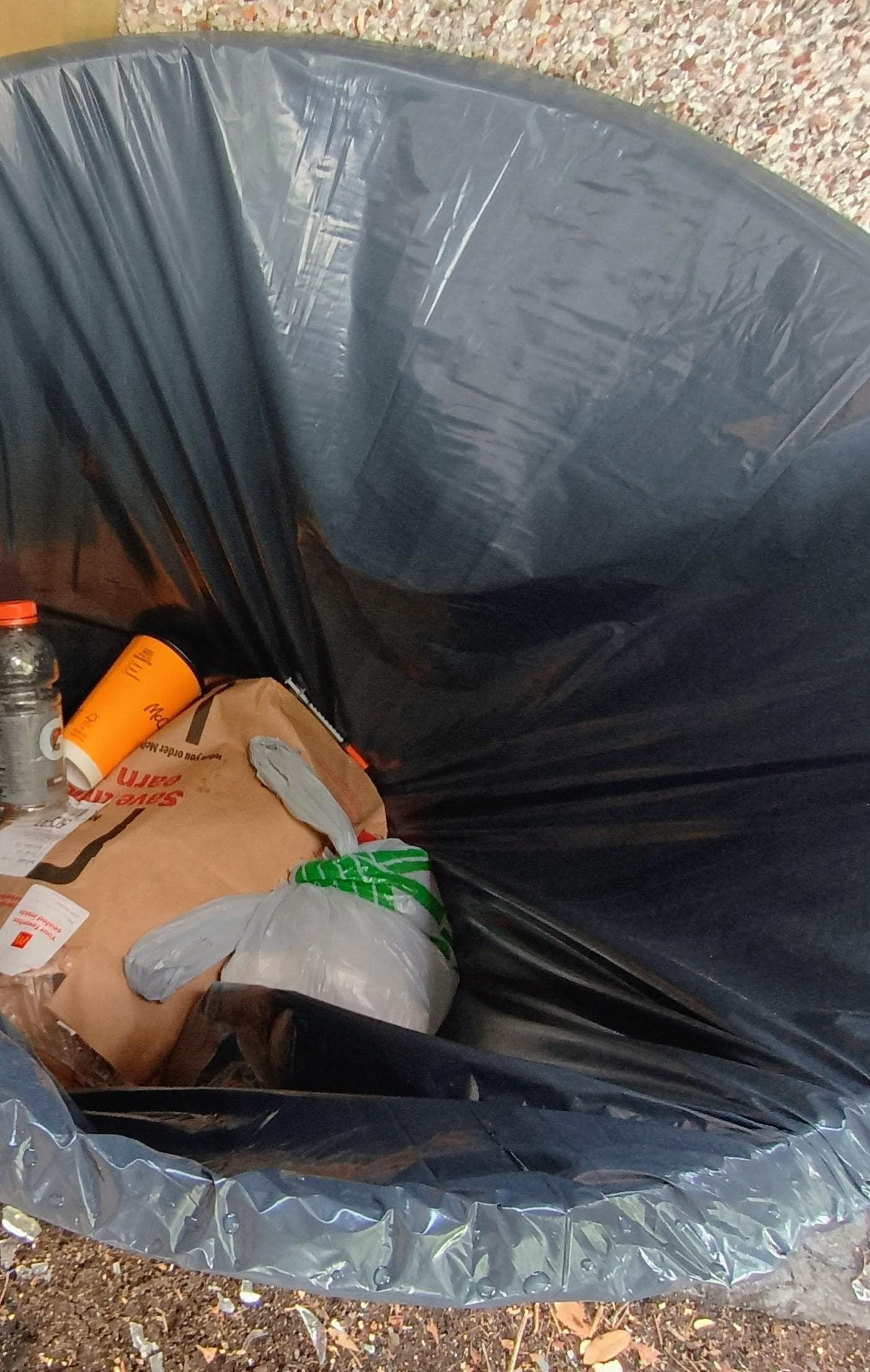 Drug needles I put in the trash can because it was in front of my door. 