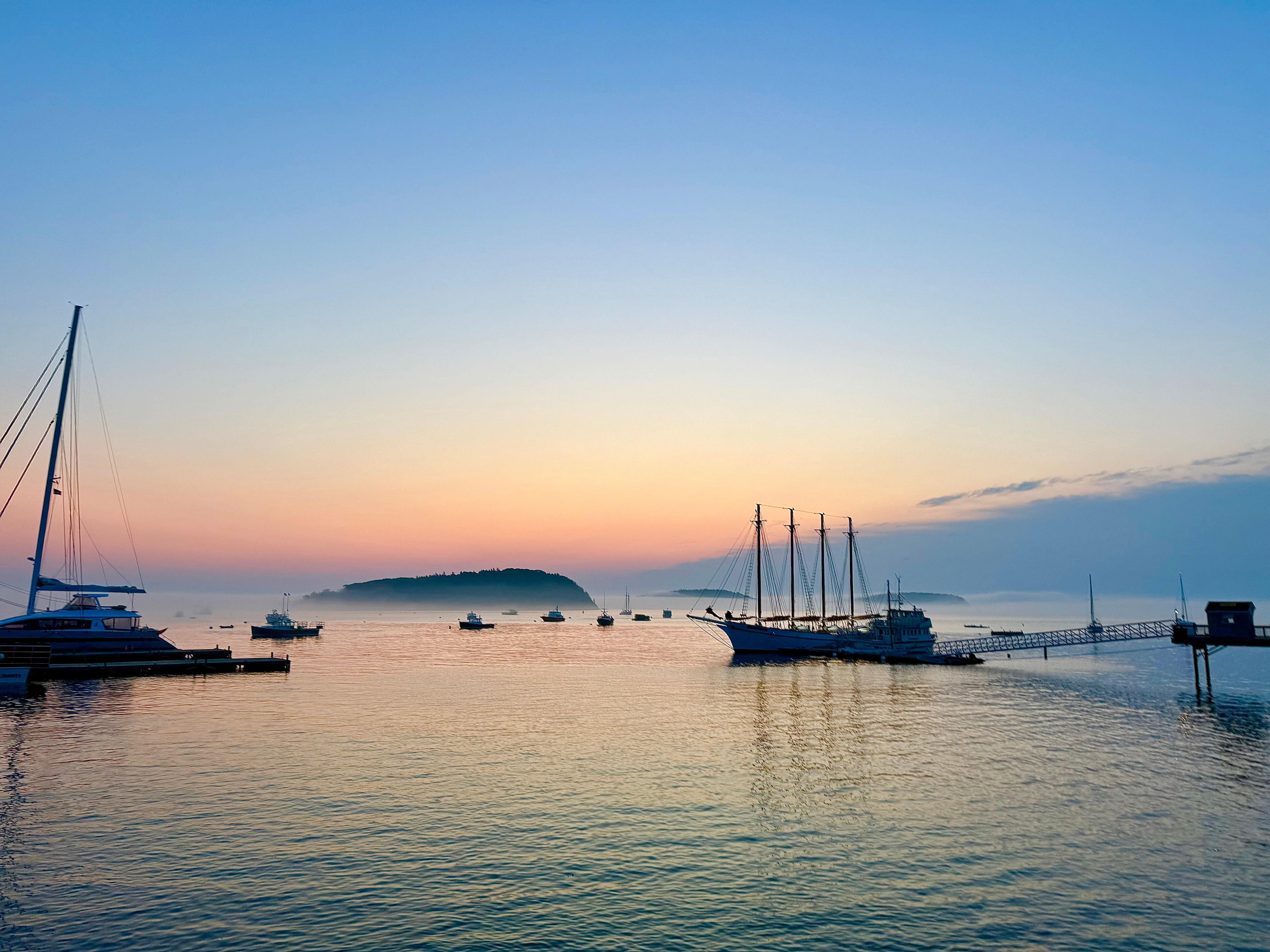 The harbor area is a great place to catch the sunrise in case you can't get Cadillac Mtn passes.