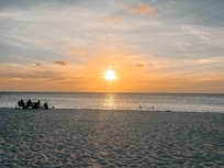 Sunset at Eagle beach on our last night