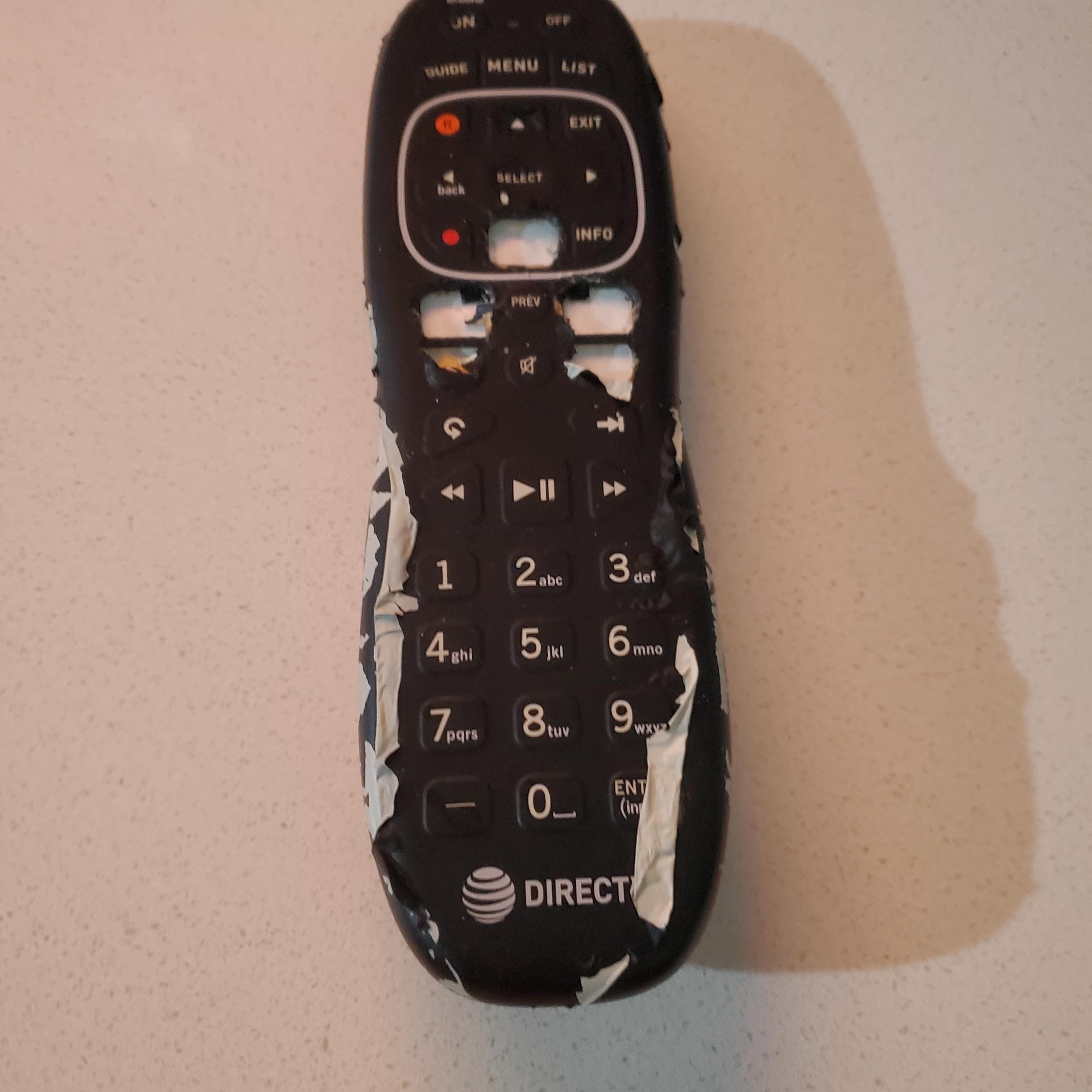 TV remote missing keys