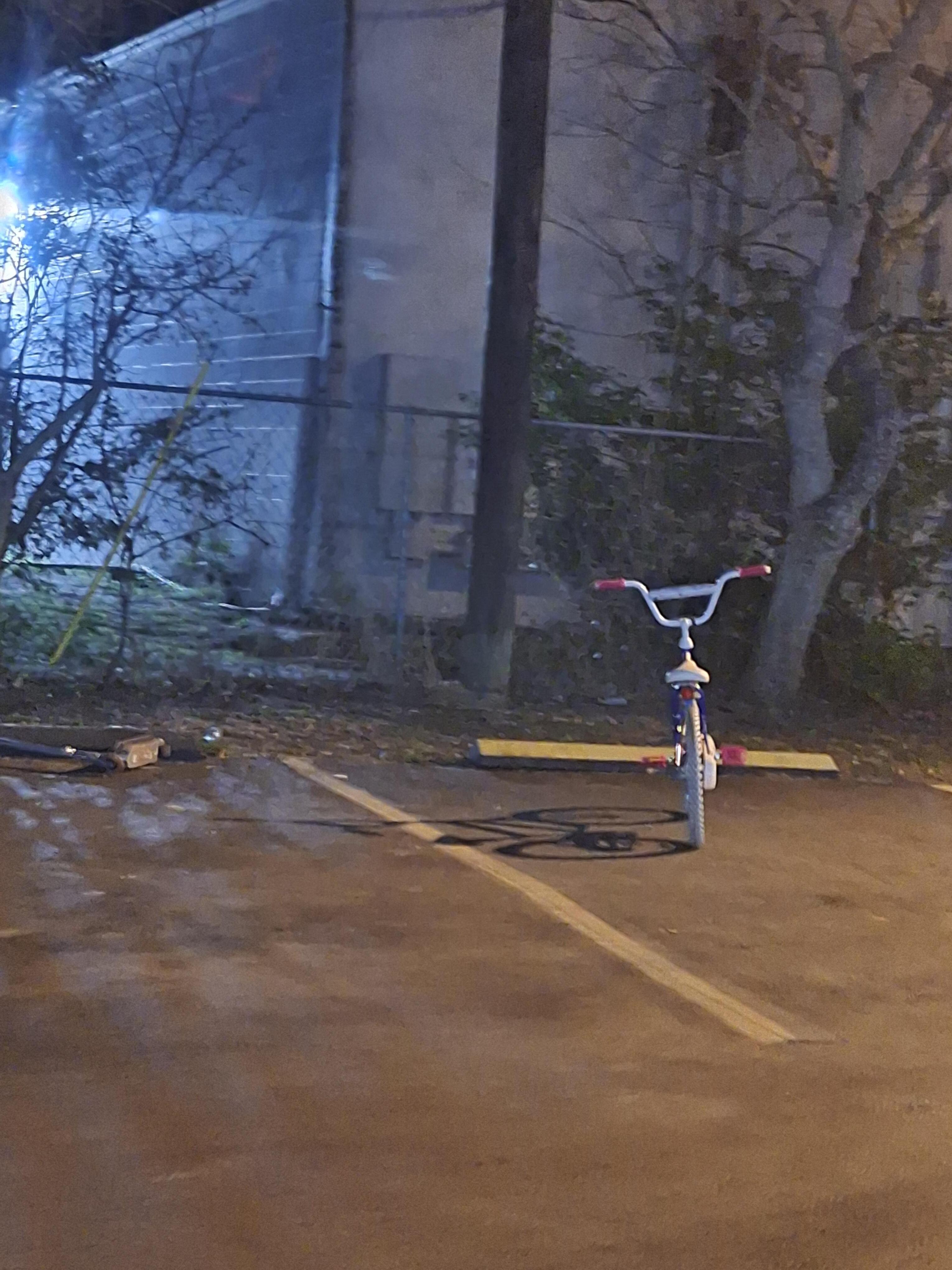 Kids things left in parking spaces.