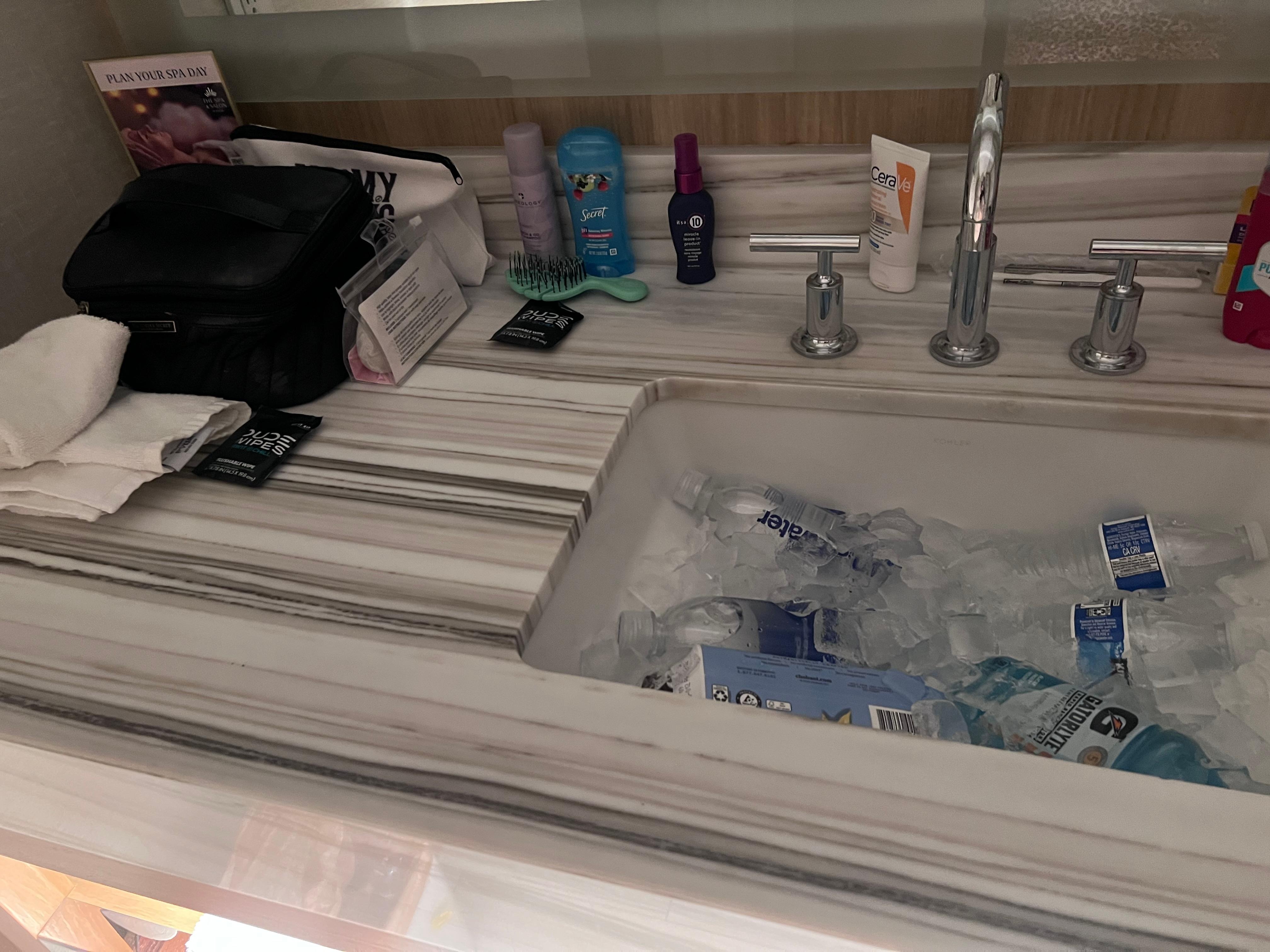 Bring your own cooler! The fridge provides overpriced items only! You can’t put your own items inside. 