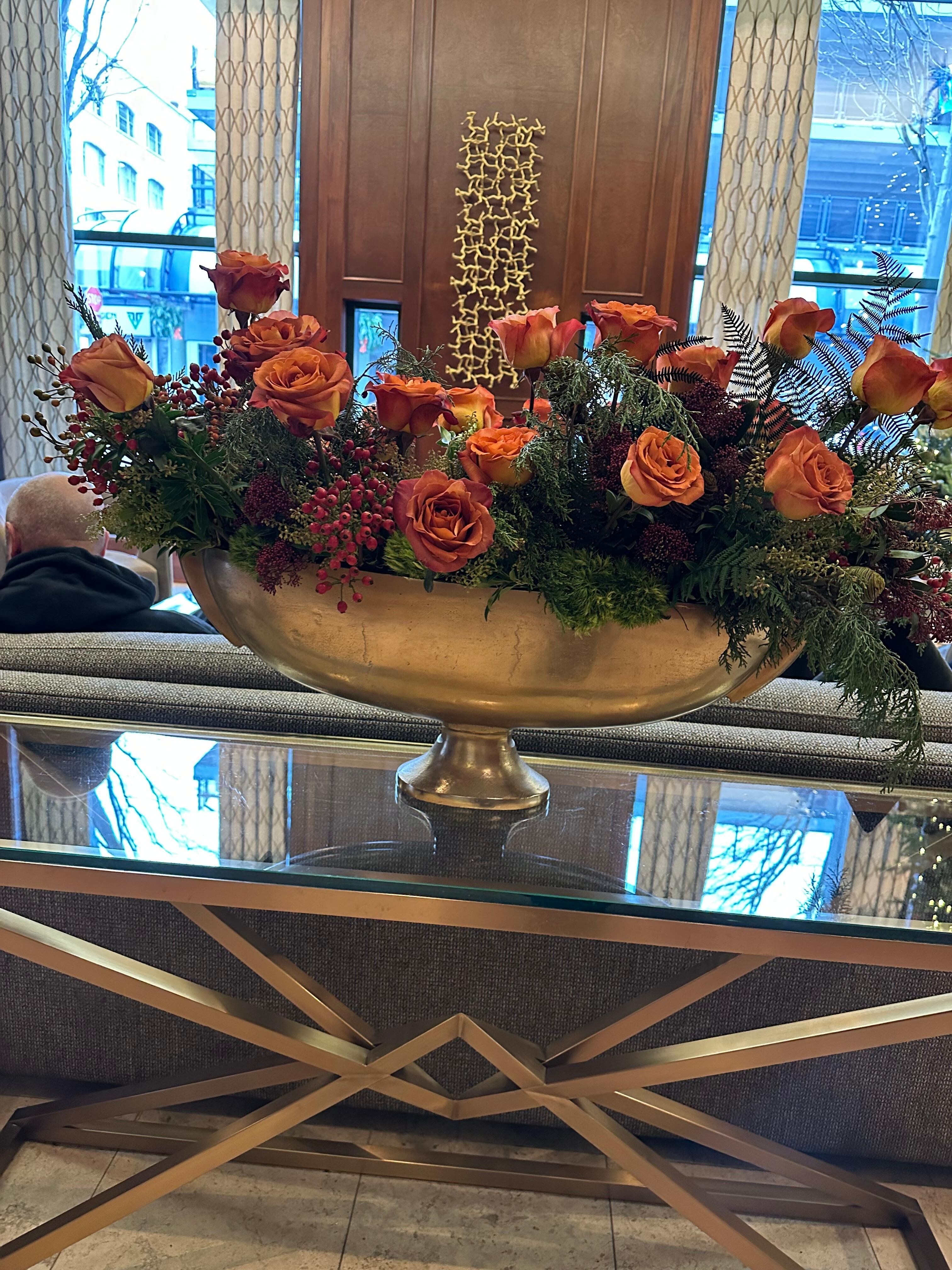 Lobby roses