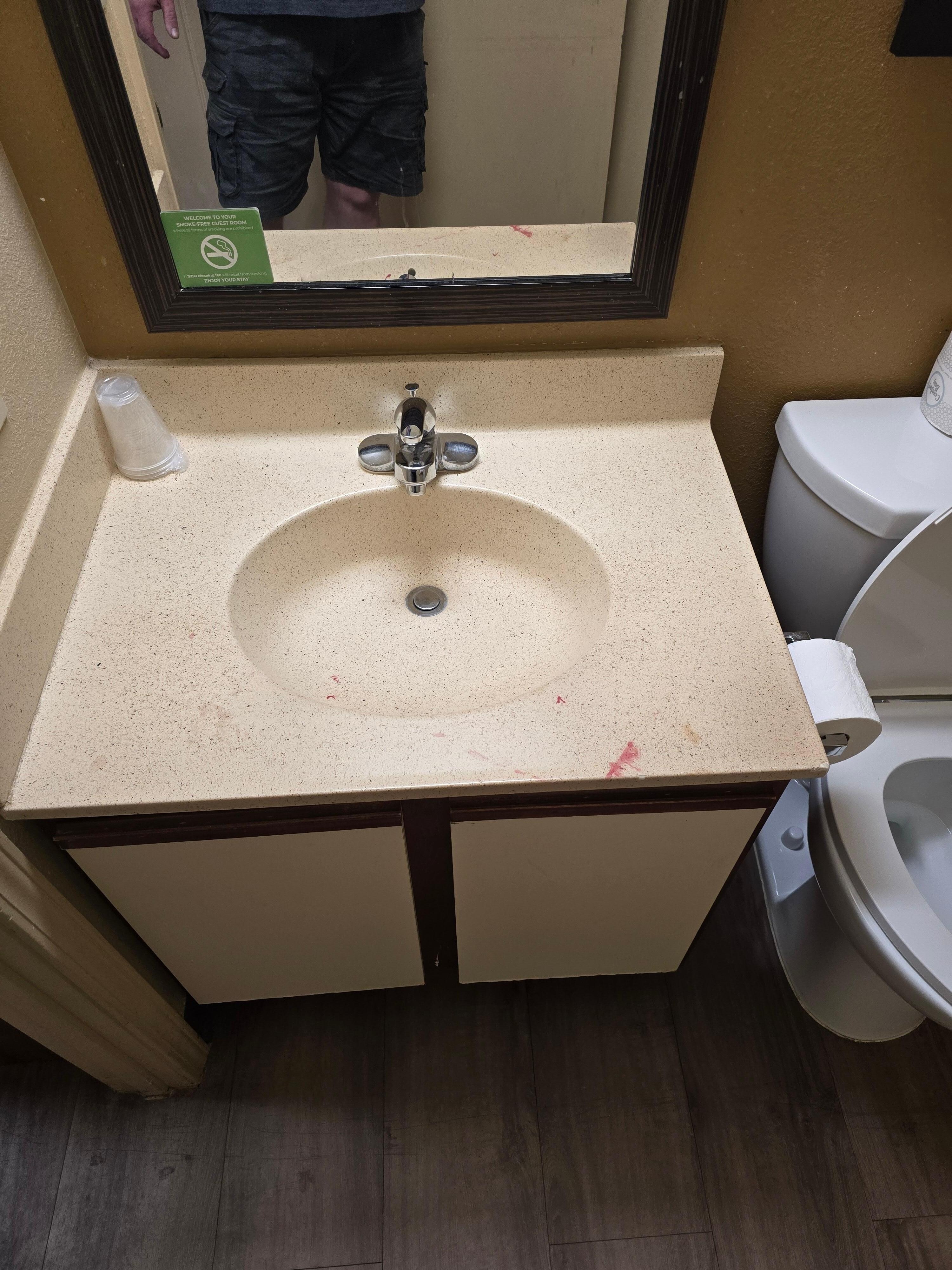 Hair Die on bathroom sink