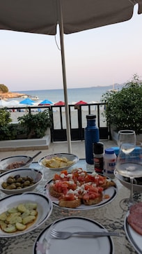 The front terrace overlooking the beach