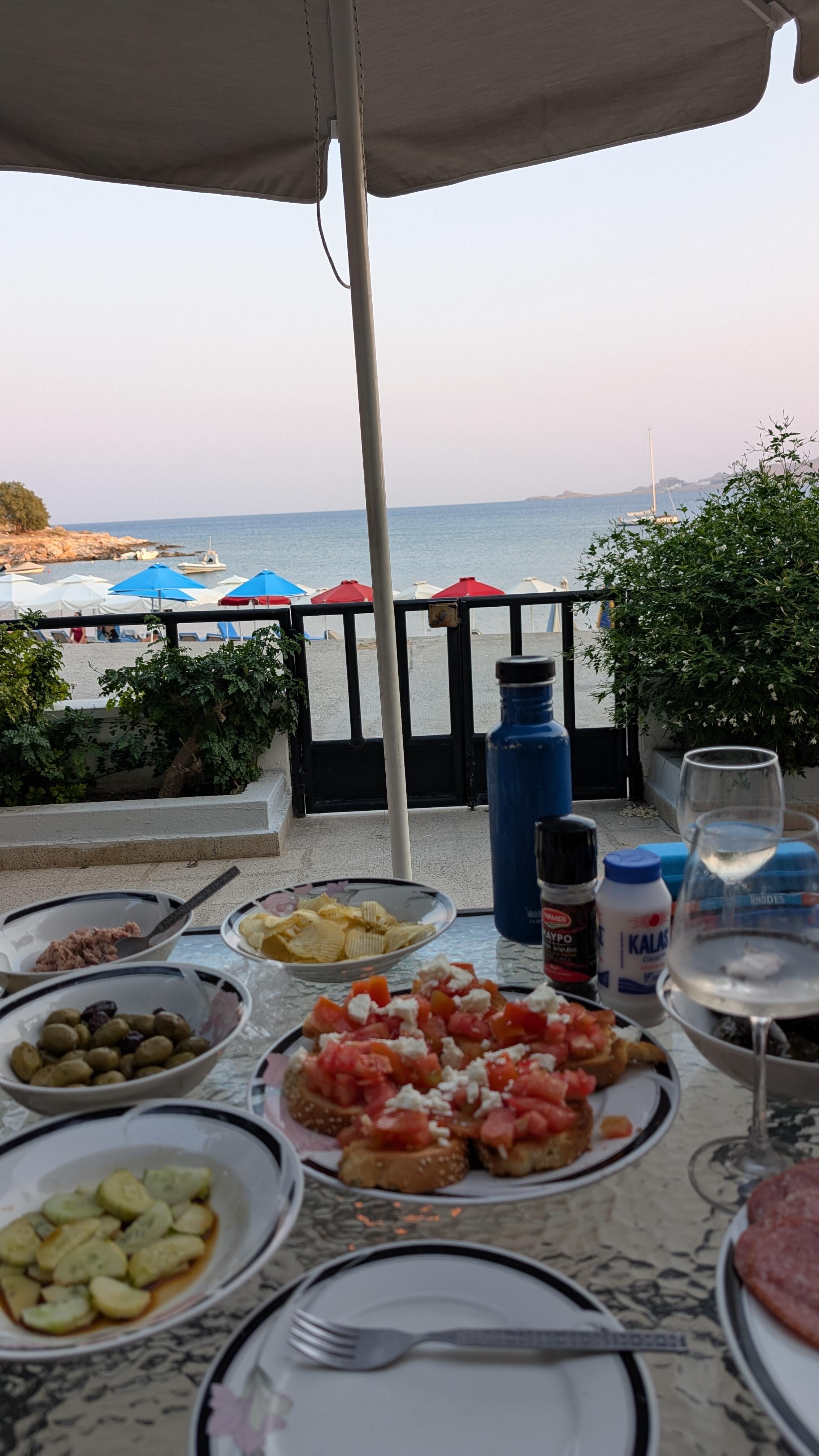 The front terrace overlooking the beach