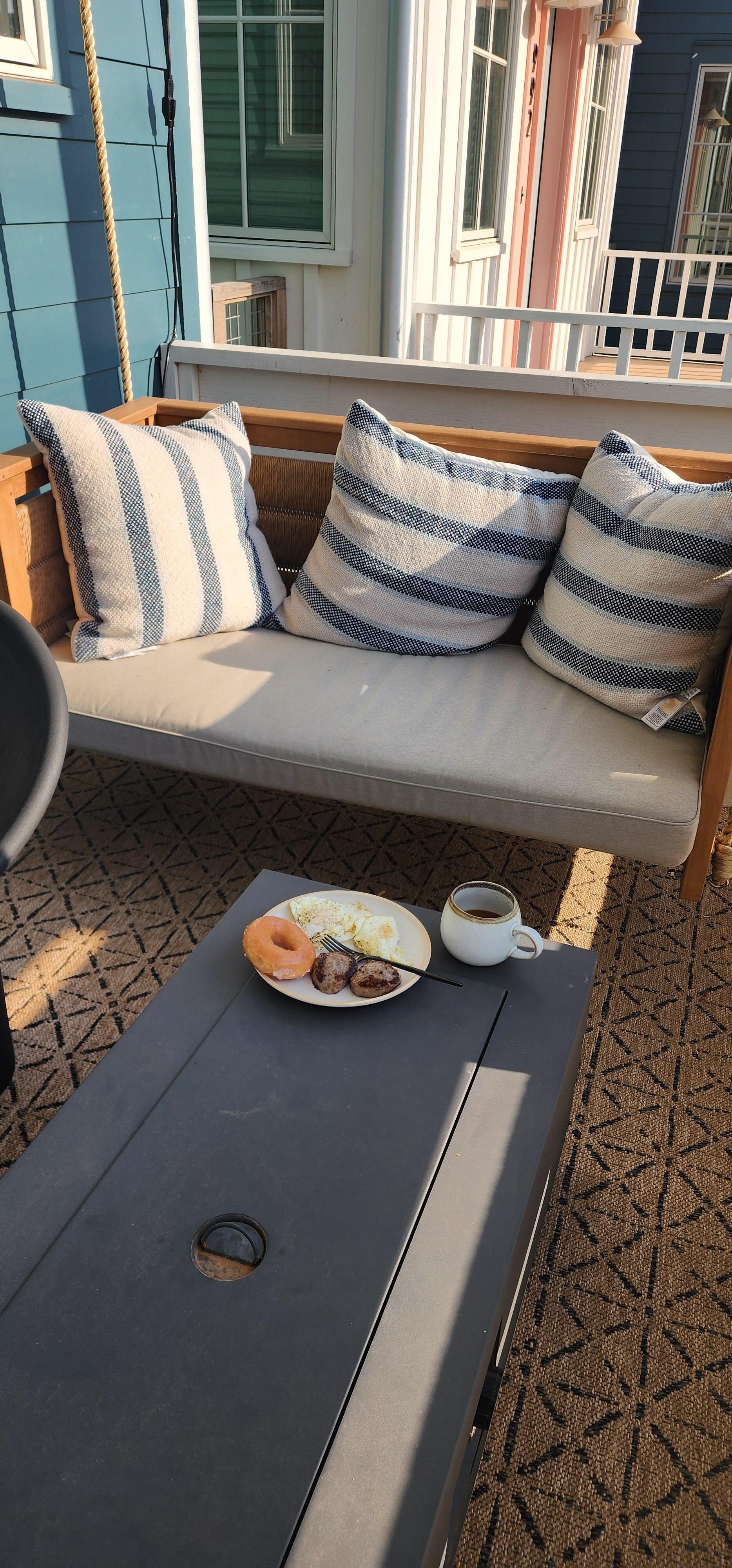Had a beautiful breakfast on the porch the first morning.