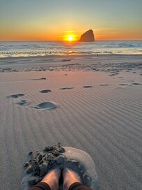 Nothing beats stepping outside the door to the beach and watching the sunset.