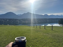 Morning coffee from the back yard