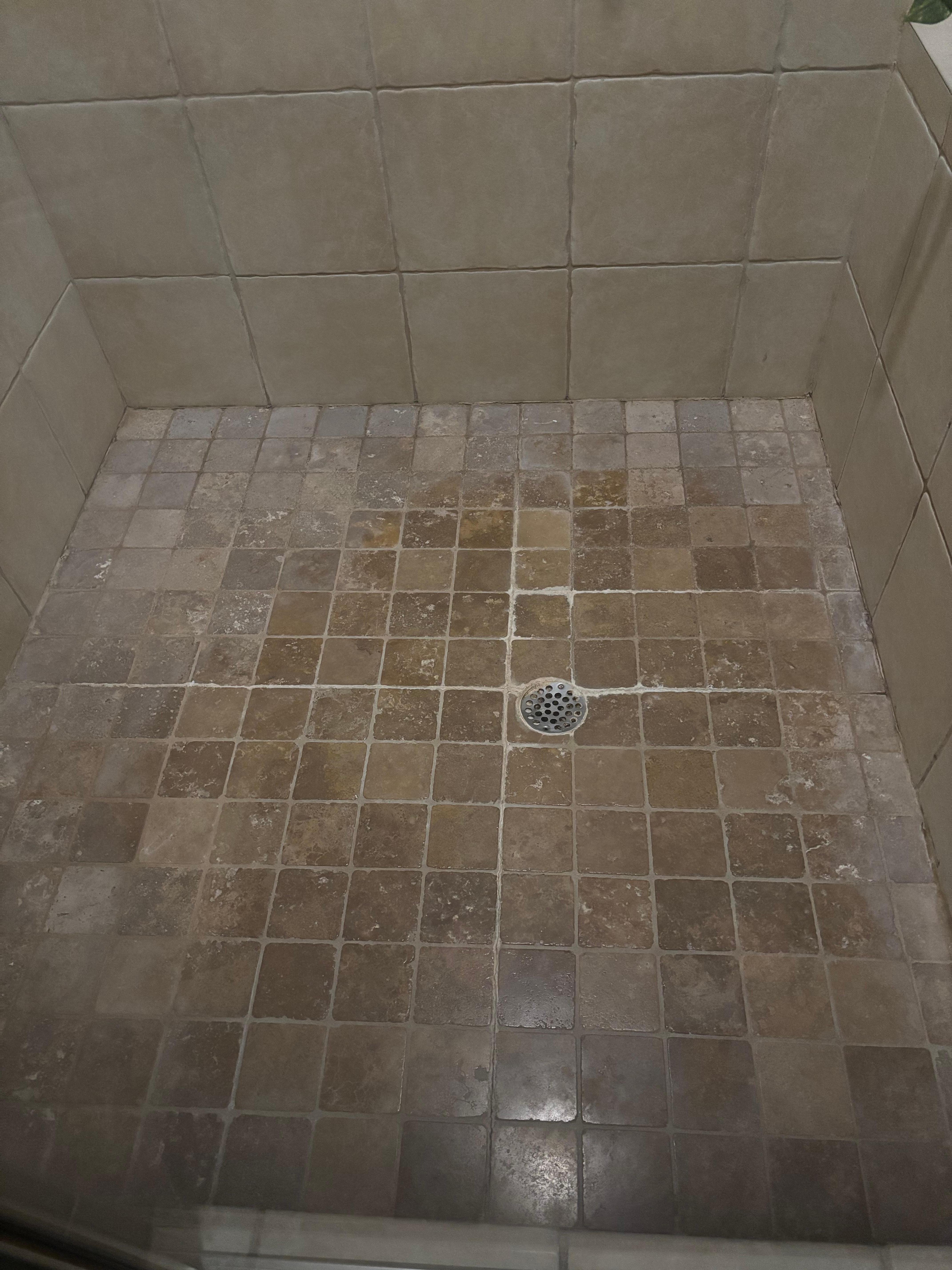 Dirty master bathroom shower