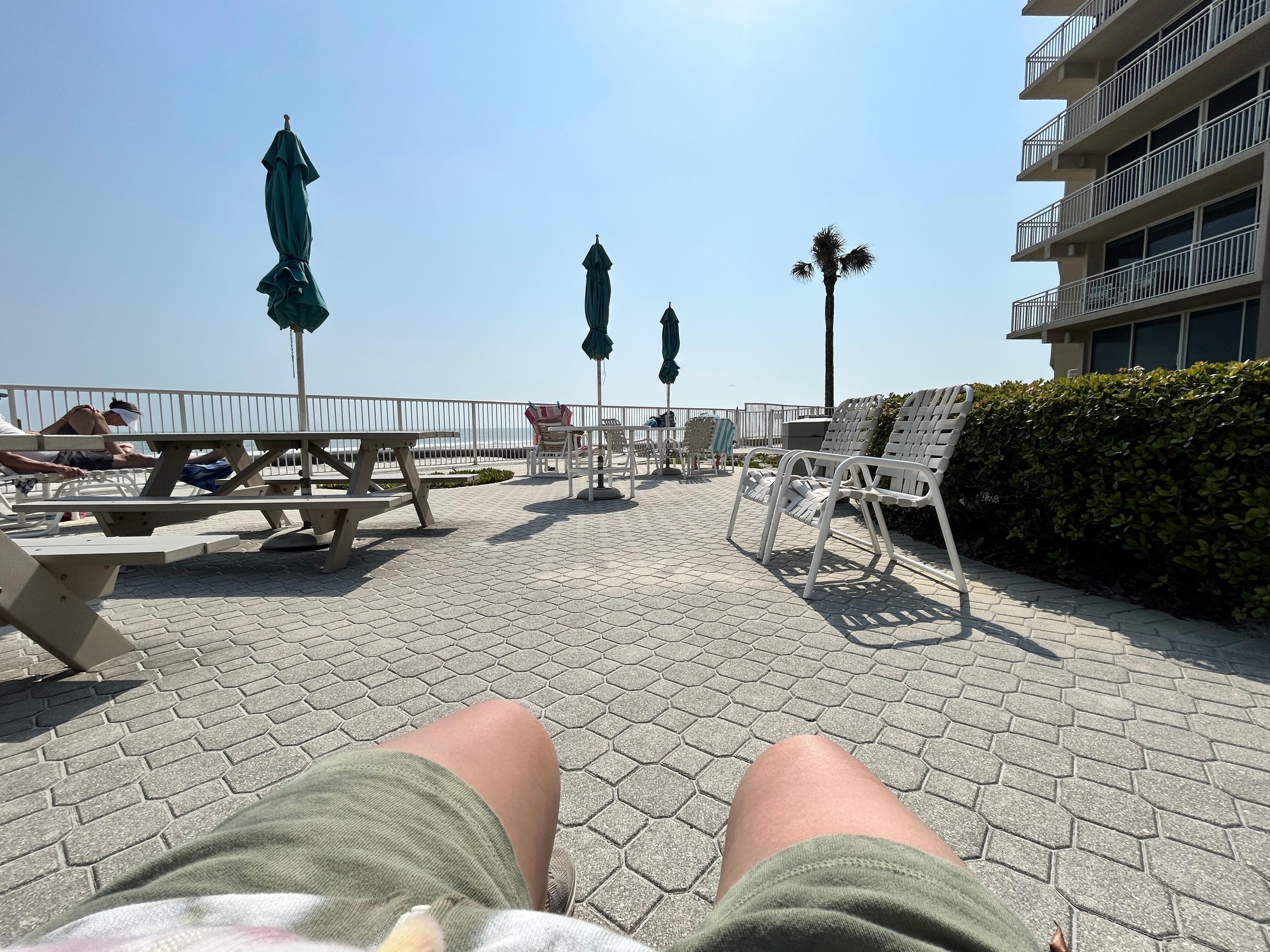 View from the pool towards the beach