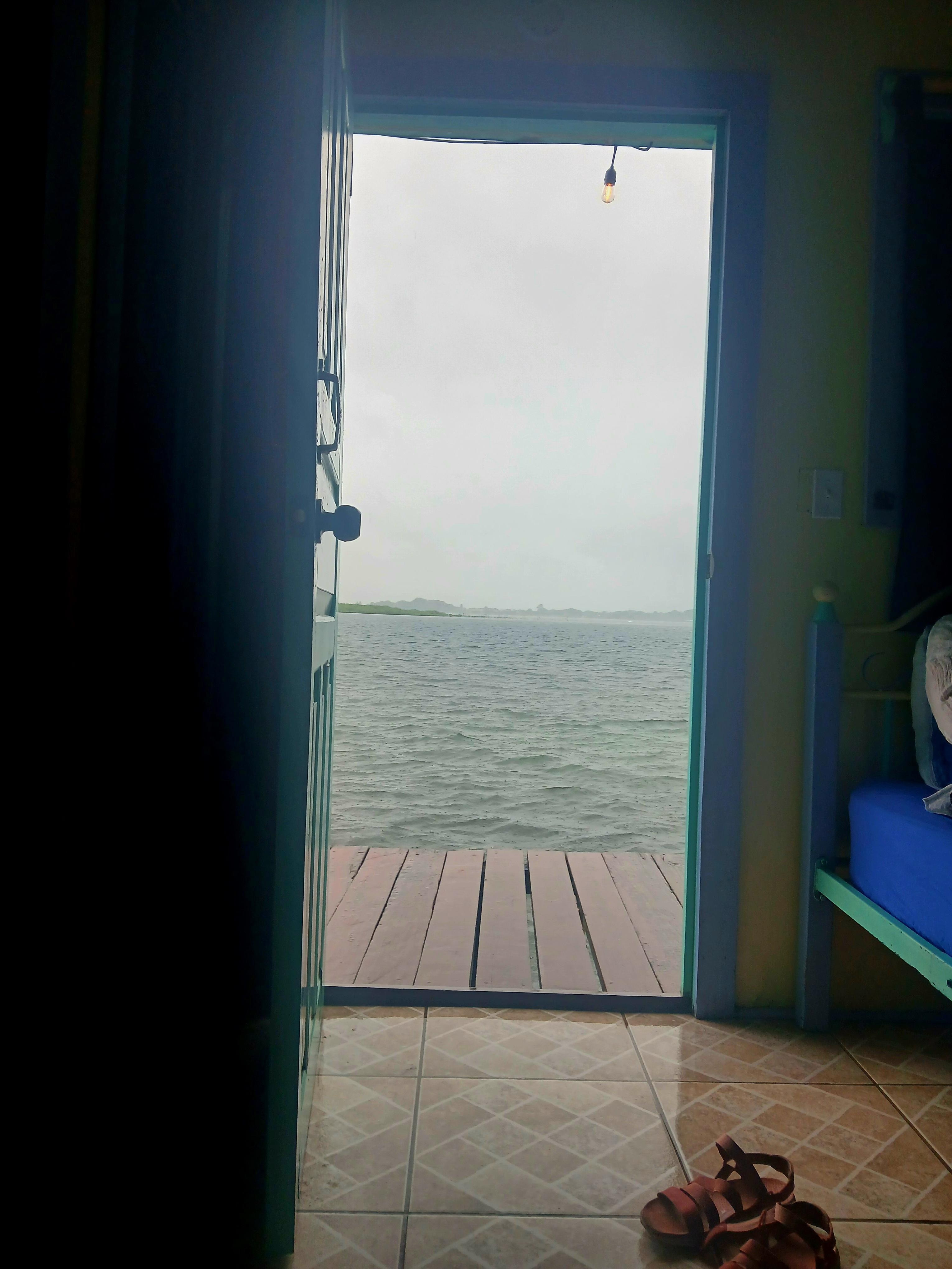 Looking out of over the water cabina.