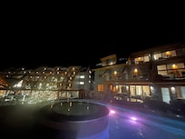 Very nice hot pool at night time