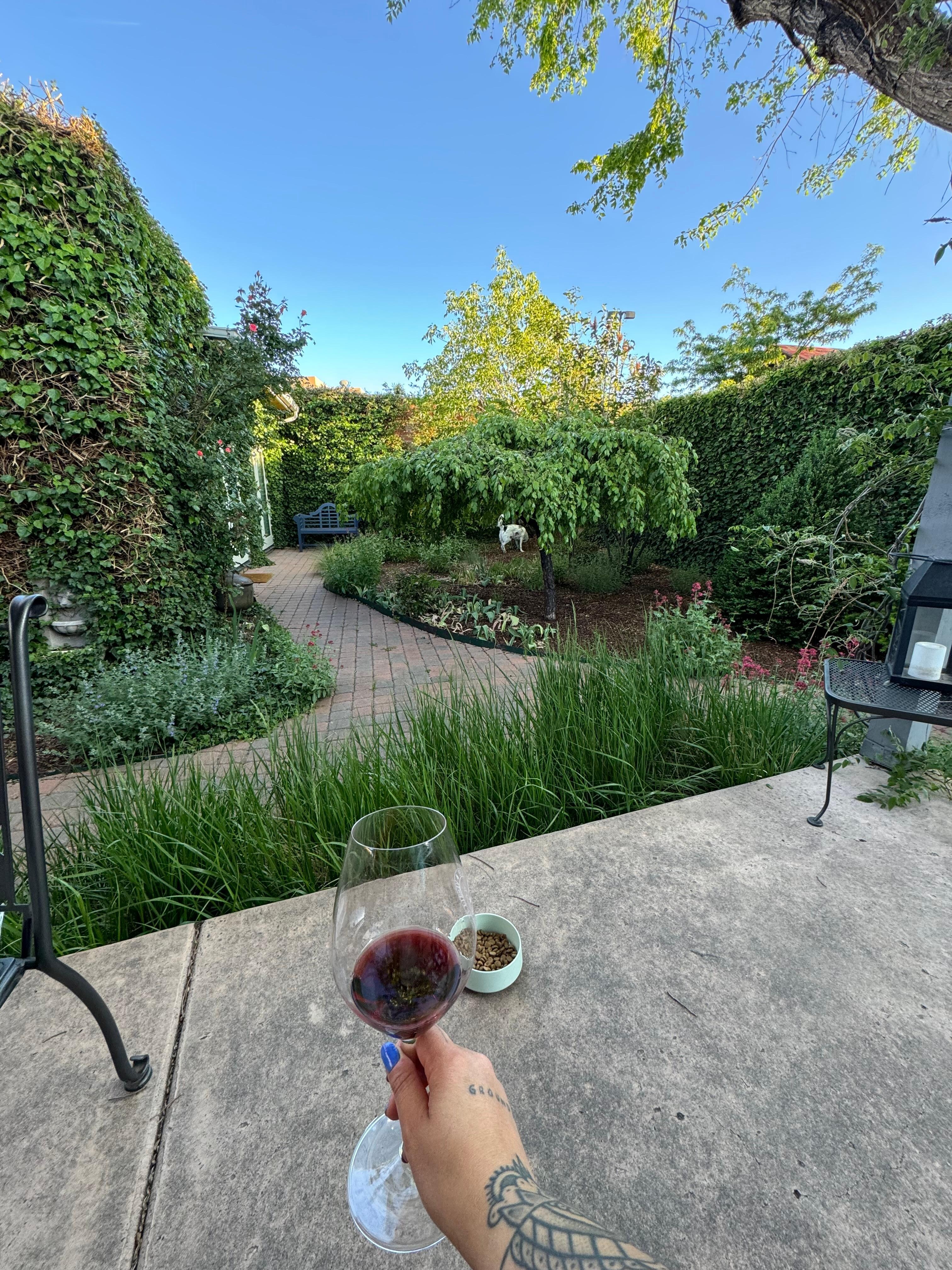 Backyard is the best! We spent most of our time here enjoying breakfast, coffee and some wines. 