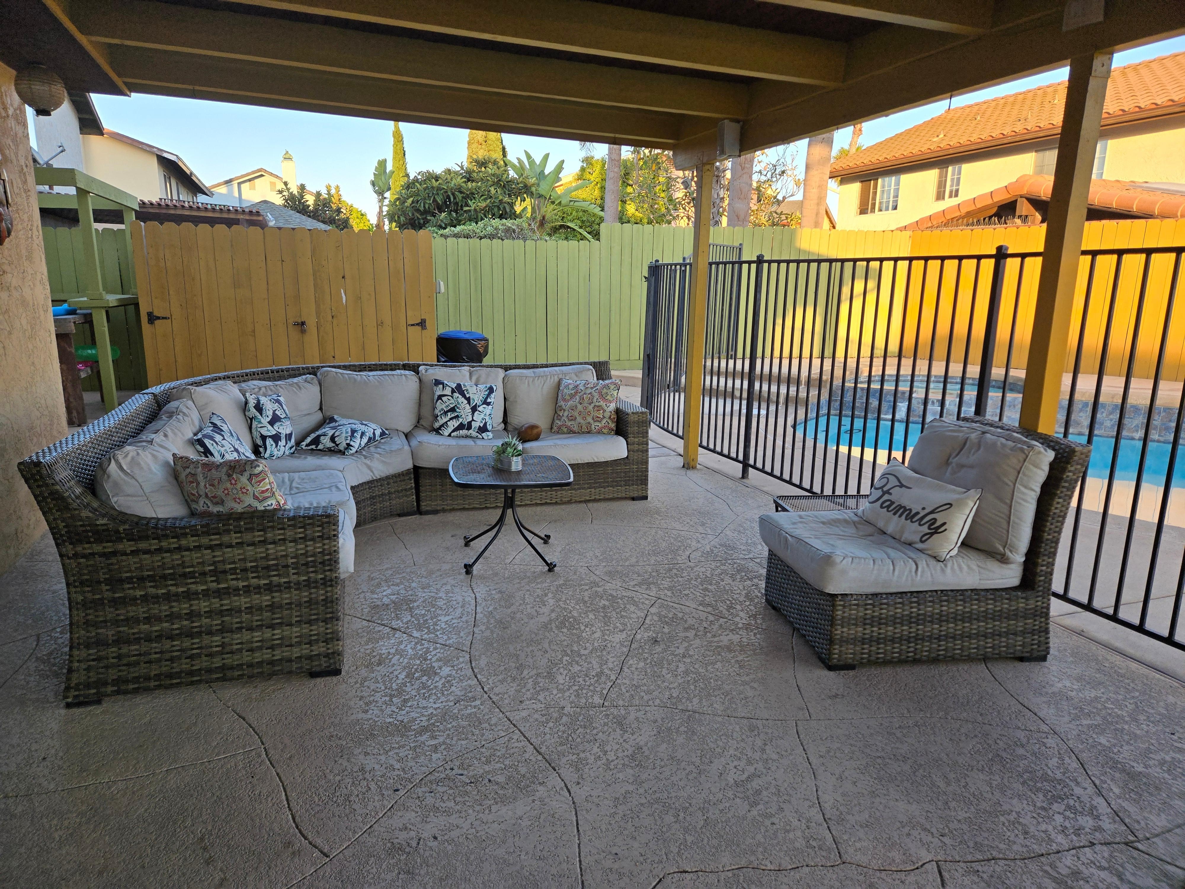 This patio gets the best breeze ALL DAY!! Parent's loved sitting here to watch the kids in the water.