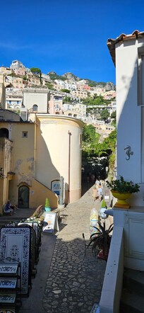 View of the shops leaving the Villa