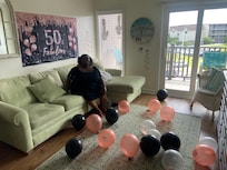 Me in living, room at the property