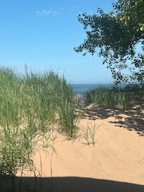Beach view from pictures window