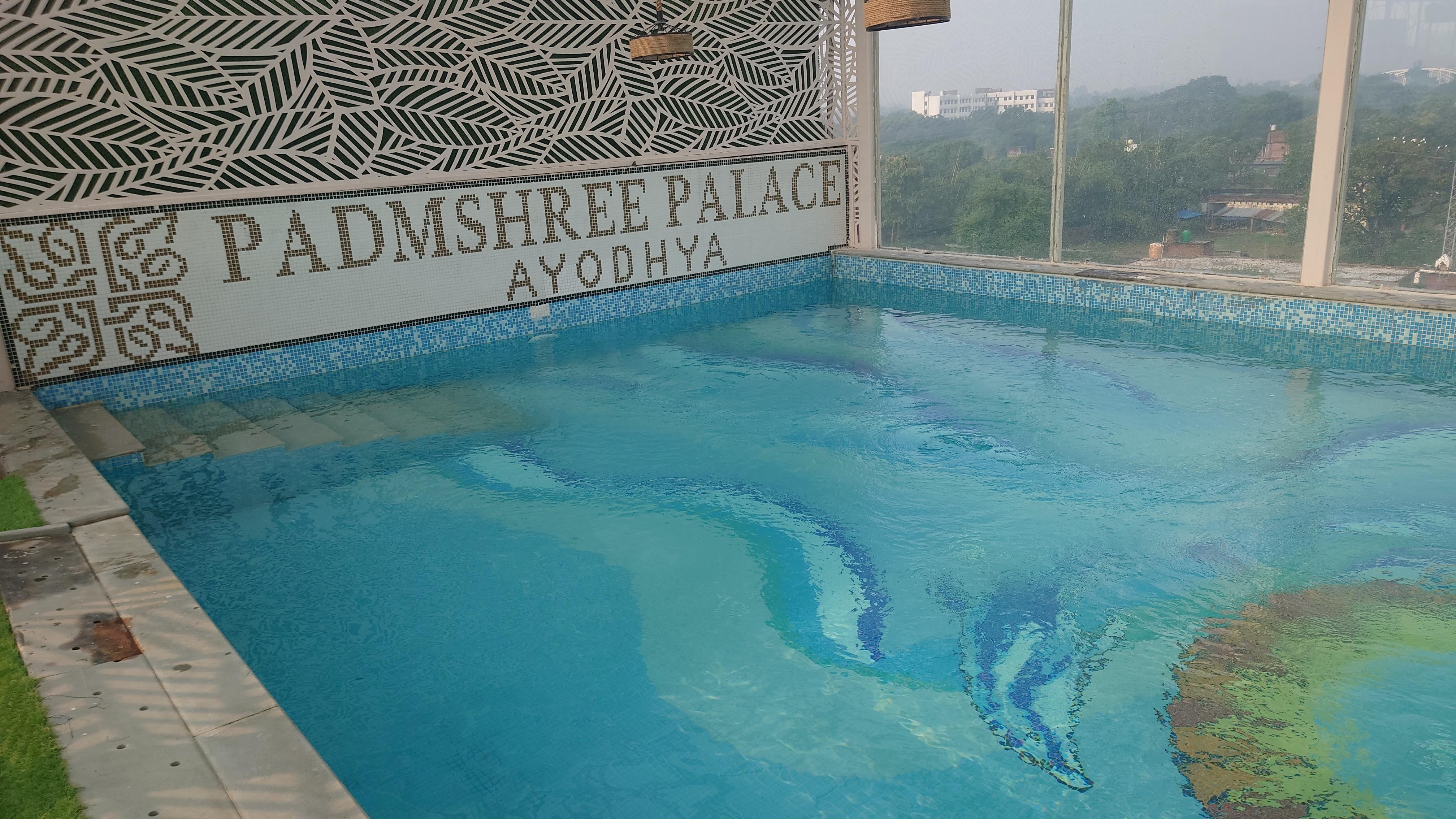 Pool area with some works going on 