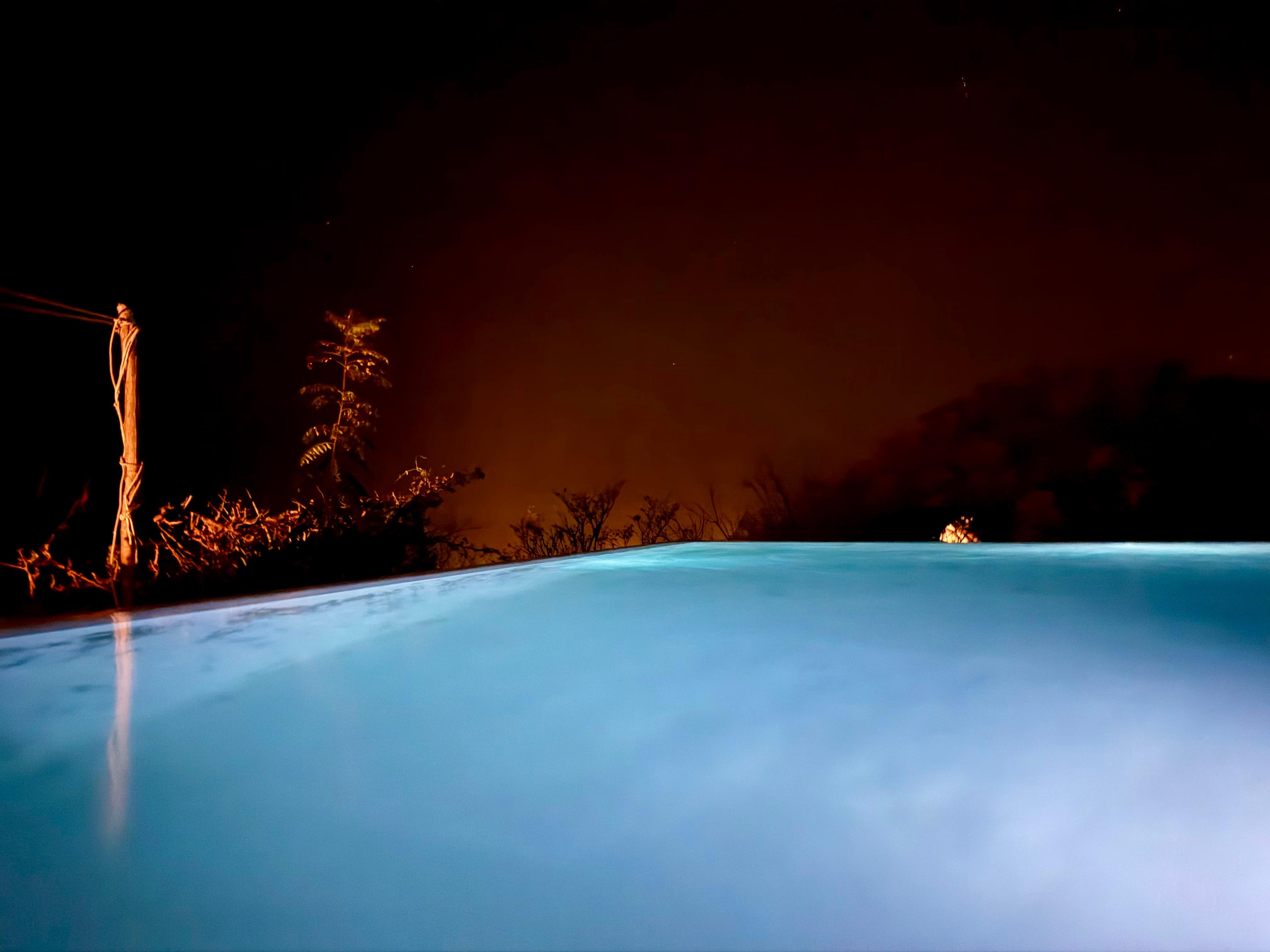 The pool at night was amazing. 
