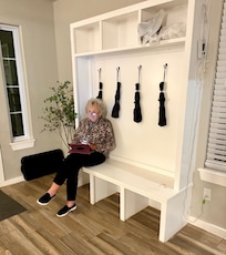 Me, sitting facing the couch.