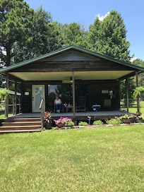 Relaxing on porch