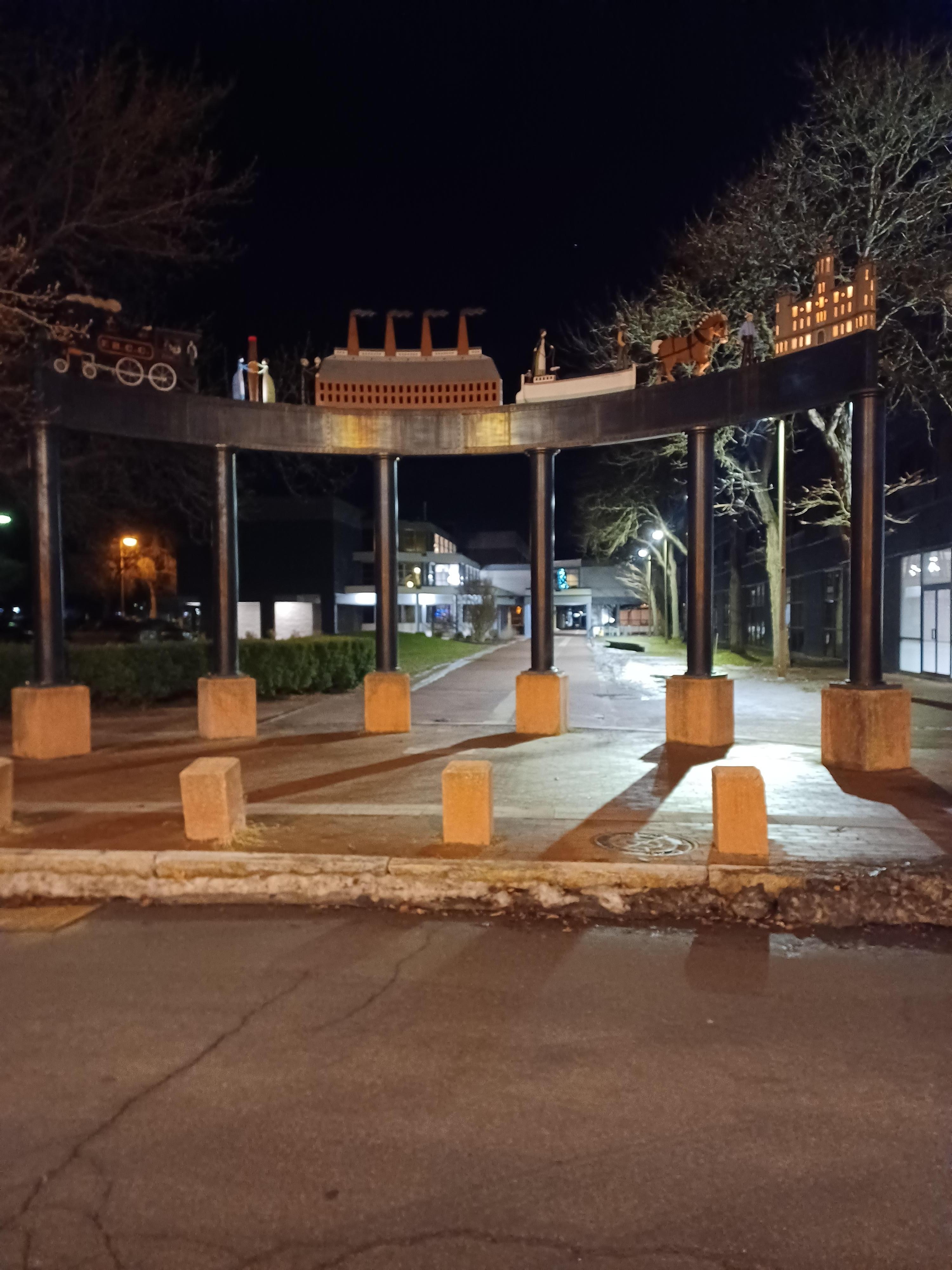 Looking out the hall window 